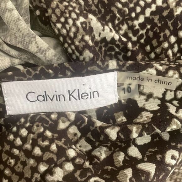 Calvin Klein Olive Green Snake Print Dress 10 - Picture 12 of 13